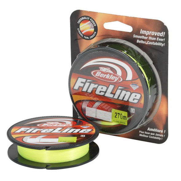 Леска Berkley FireLine 0,12mm 6,8kg 270m, Flame Green (зелёный неон) в Иркутске