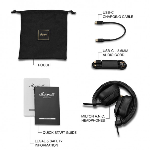 Беспроводные наушники Marshall Milton ANC, Black в Иркутске