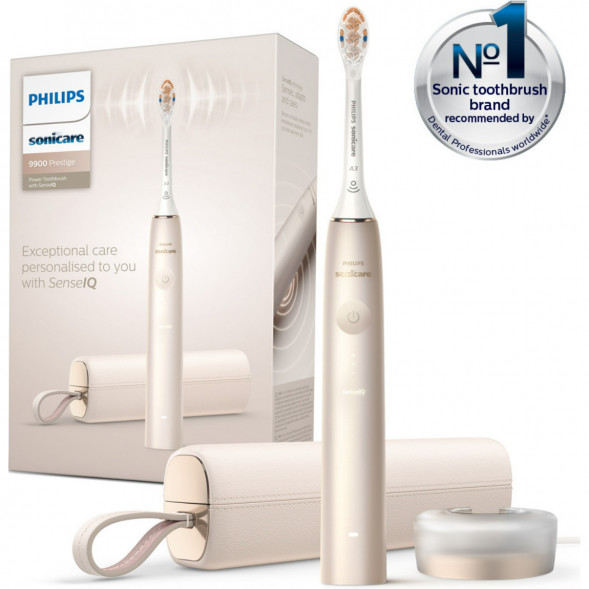 Звуковая зубная щетка Philips Sonicare 9900 Prestige HX9992, золотистое шампанское в Иркутске