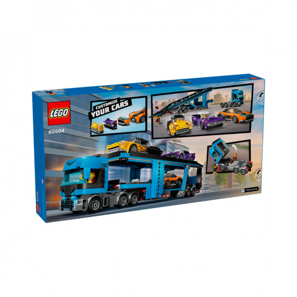 Конструктор LEGO City 60408 Грузовик-автовоз со спортивными автомобилями в Иркутске