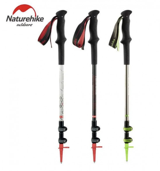 Треккинговая палка Naturehike 135 см, 1 шт., белый/красный в Иркутске