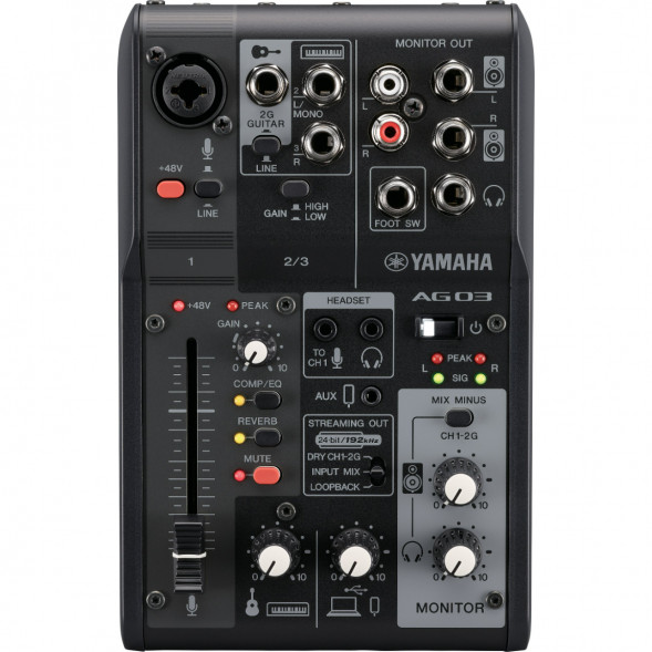 Микшер для стриминга Yamaha AG03MK2 LSPK Live Stream Black с аксессуарами в Иркутске
