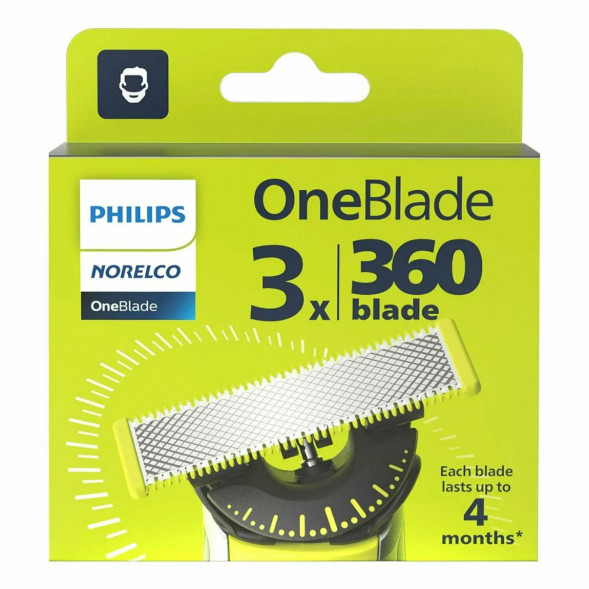Сменные лезвия Philips OneBlade 360 QP430/50, 3 штуки в Иркутске