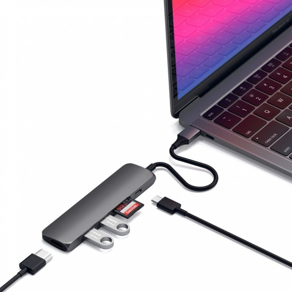USB-C адаптер Satechi Type-C Slim Multiport Adapter V2 (ST-SCMA2M) в Иркутске